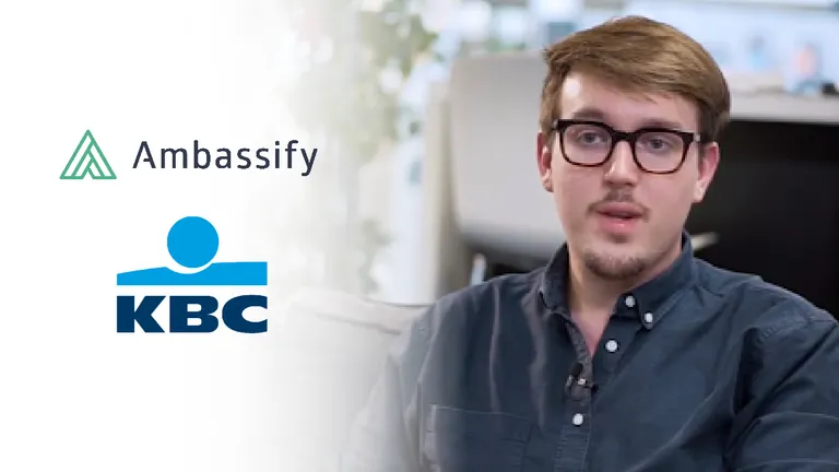 KBC employee advocacy customer story on Ambassify