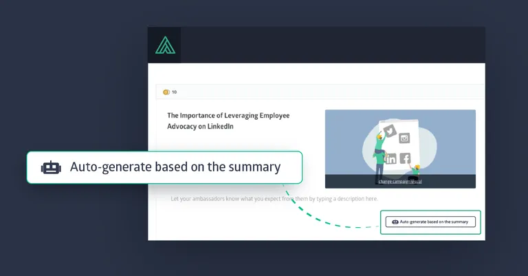 leverage Ambassify's AI assistant for employee advocacy