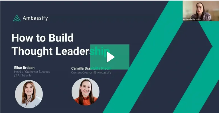 Webinar how to build thought leadership