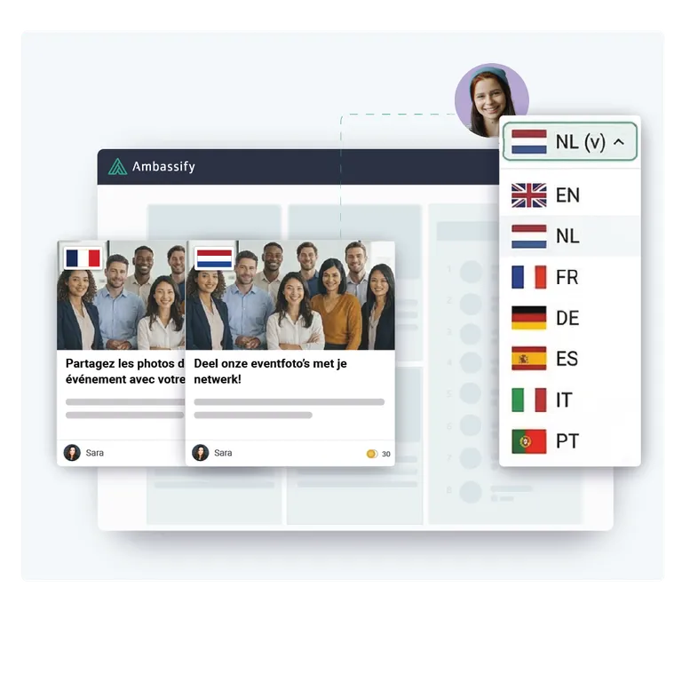 International workforce using employee advocacy
